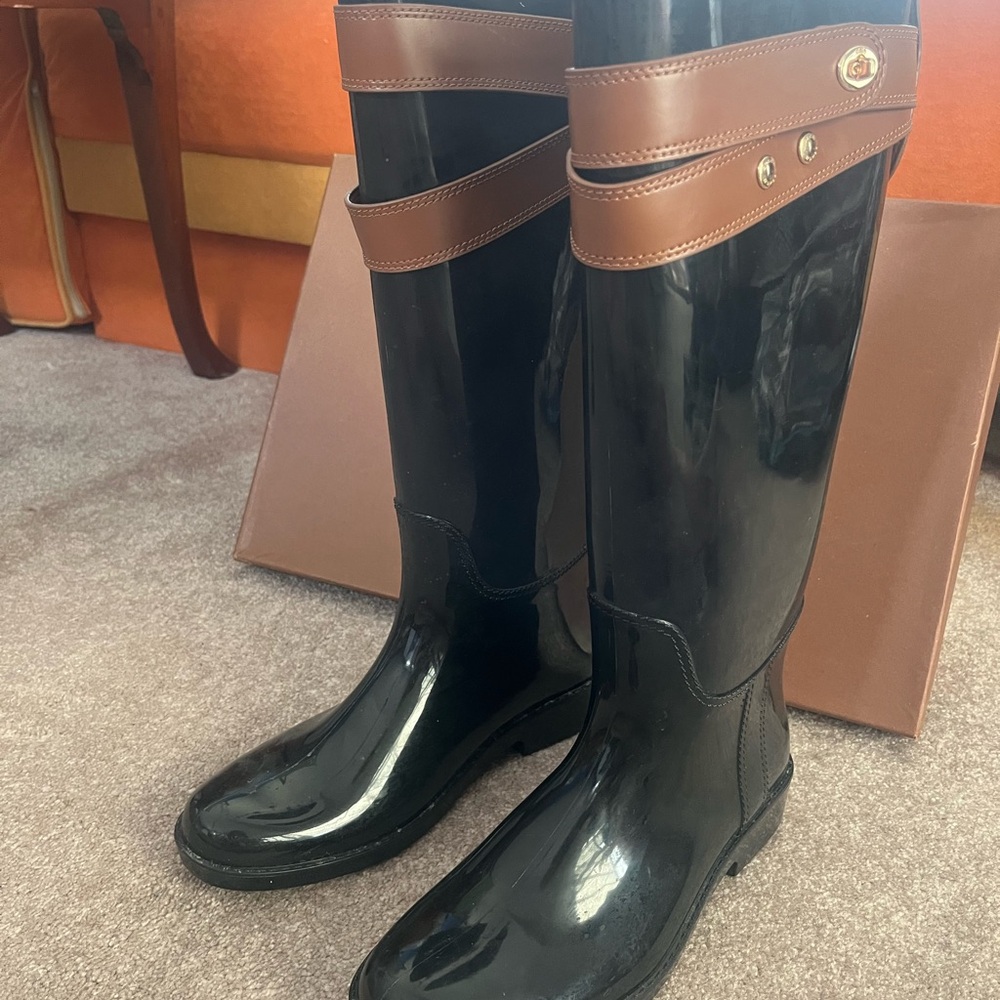 Coach Talia Shiny Rubber Boots